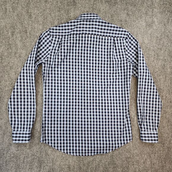 Ben Sherman Shirt Mens 15 15.5 Blue Gingham Plaid Long Sleeve Casual Button Up - Picture 3 of 15